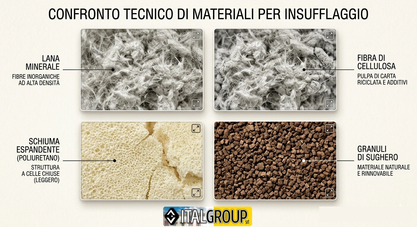 Insufflaggio - Confronto materiali Insufflaggio - Confronto materiali